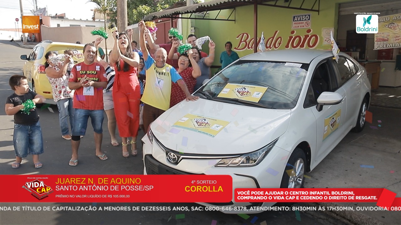 Aposentado ganhou Novo Corolla e está vivendo mais tranquilo com a família.