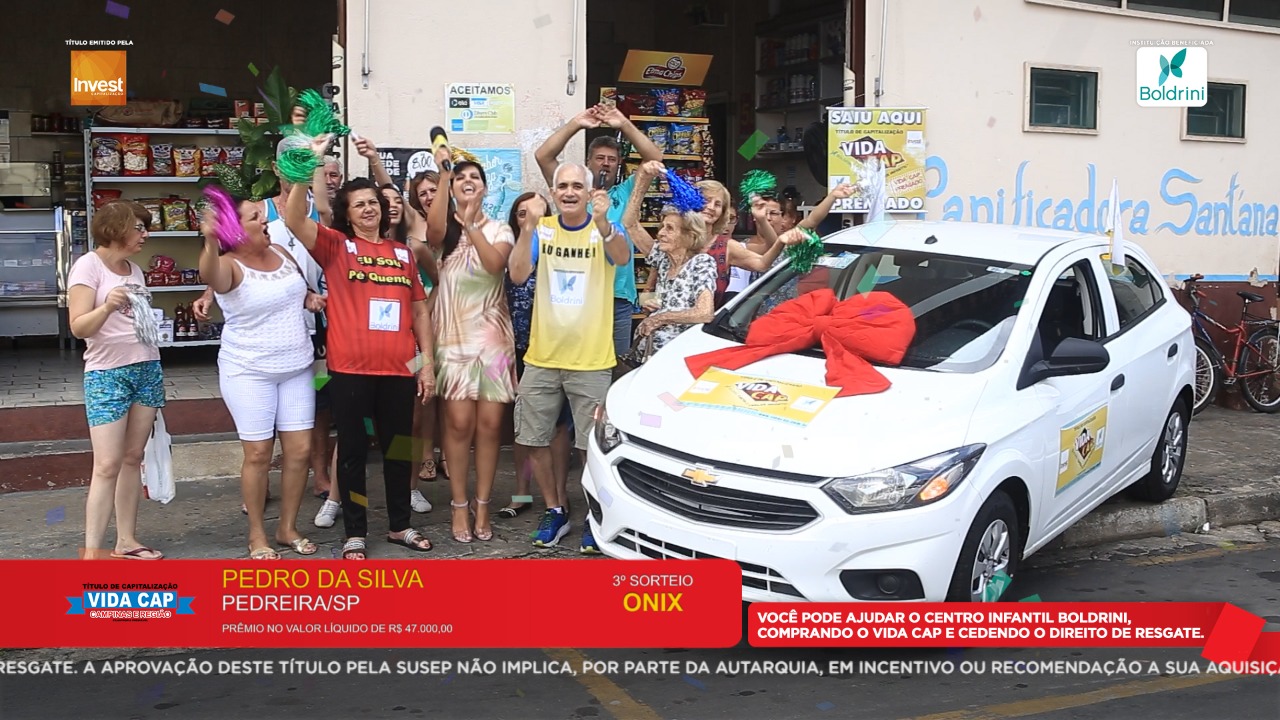 Morador de Pedreira ganhou um Ônix e está feliz da vida com o carro zero.