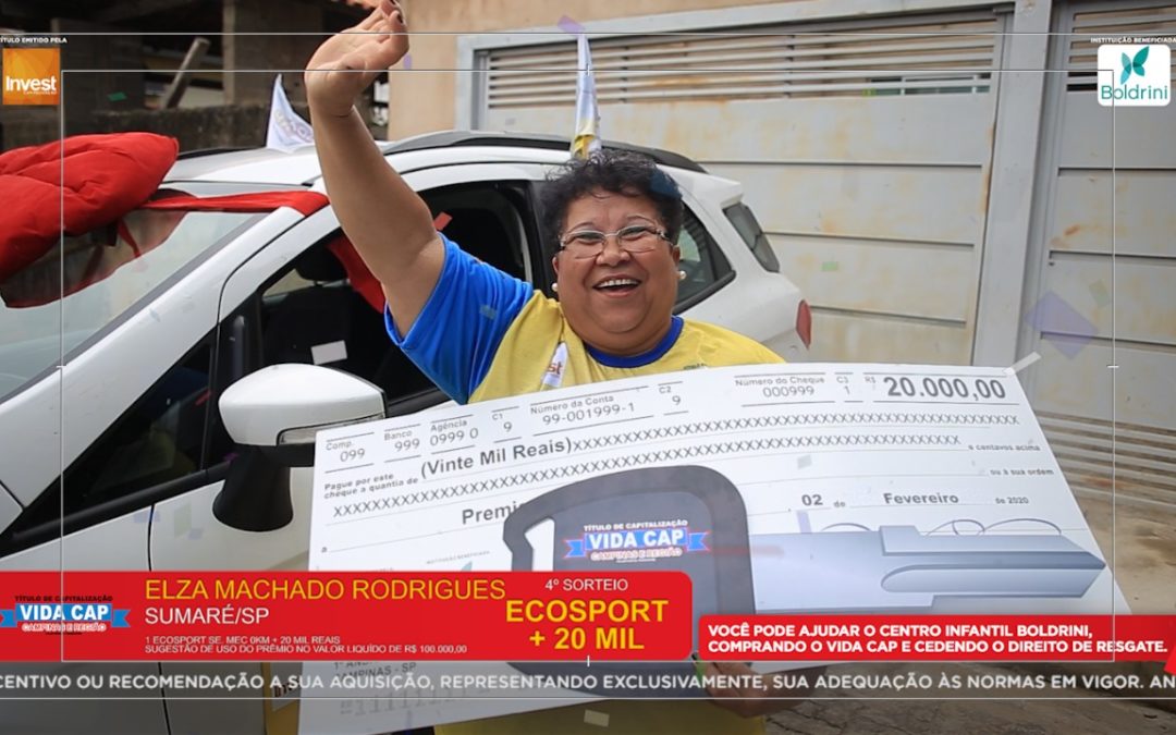 Moradora de Sumaré ganhou uma Ecosport e mais R$ 20 mil no Vida Cap .