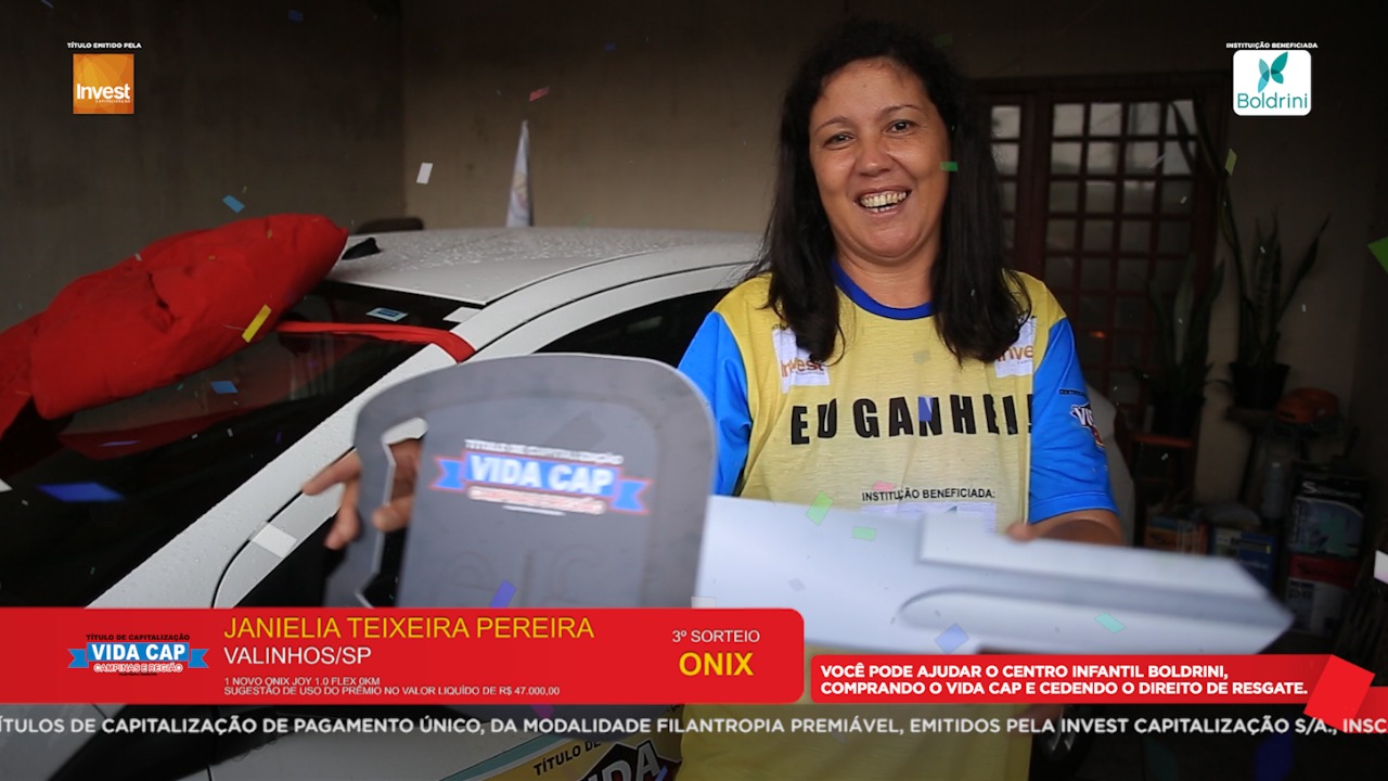 Moradora de Valinhos ganhou um Ônix e quitou todas as dívidas com a venda do carro.