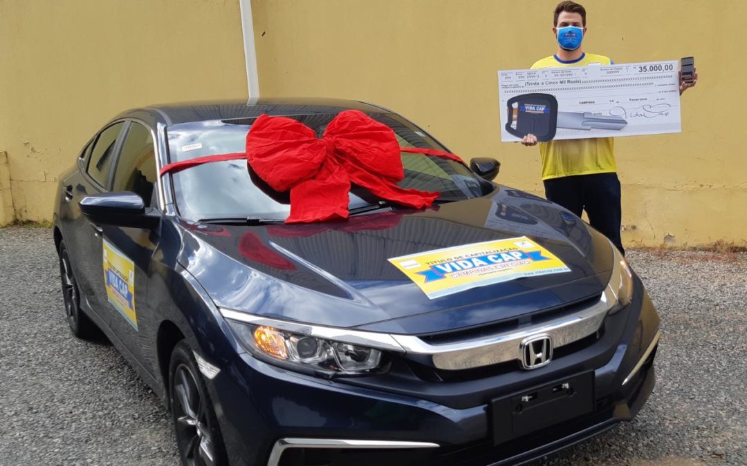 Morador de Campinas ganha um Honda Civic mais 35 mil reais e vai curtir o prêmio com a família