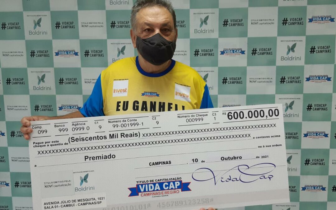Aposentado de Sumaré divide o prêmio de 600 mil reais no Vida Cap Campinas