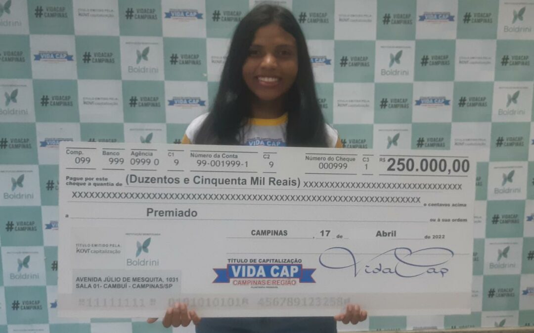Logo na primeira vez jovem de Campinas ganha o prêmio de R$ 250 mil no Vida Cap