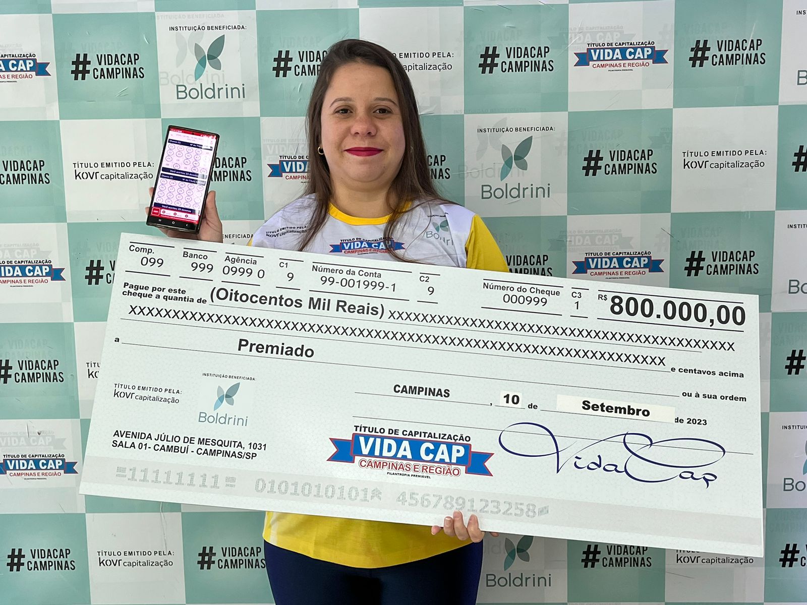 Moradora de Campinas ganha prêmio de 800 mil que vai possibilitar a realização de muitos sonhos