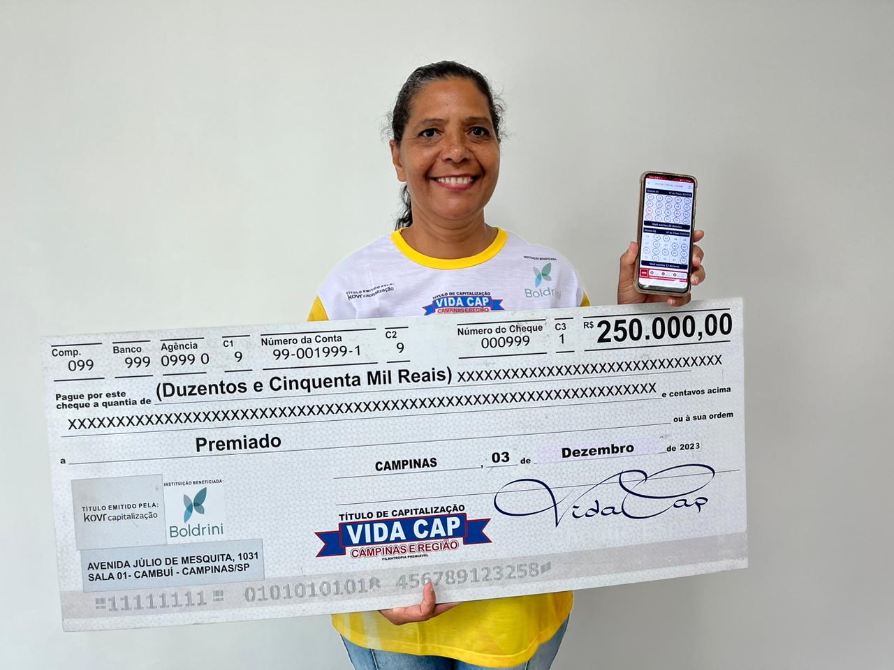 Moradora de Jaguariúna divide quarto prêmio de 250 mil reais e vai se livrar das dívidas.